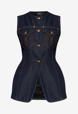 Versace Denim Buttoned Vest
