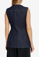 Versace Denim Buttoned Vest