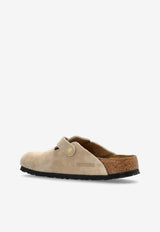 Birkenstock Boston Suede Buckled Mules Sand 1030883 0-SANDCASTLE
