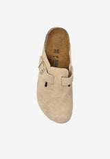 Birkenstock Boston Suede Buckled Mules Sand 1030883 0-SANDCASTLE