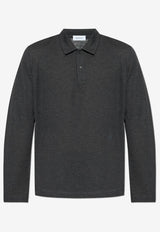 Ferragamo Embroidered F Long-Sleeved Polo T-shirt