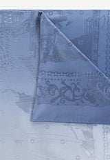 Ferragamo Silk Jacquard Scarf with Palazzo-Motif
