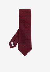 Ferragamo Gancini Jacquard Silk Tie Burgundy 351267 5 ALASSIO7J 784500-F ROSSO BLU