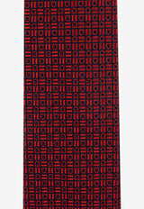 Ferragamo Gancini Jacquard Silk Tie Burgundy 351267 5 ALASSIO7J 784500-F ROSSO BLU