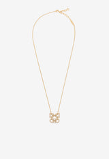 Ferragamo Four Gancini Crystal Pendant Necklace