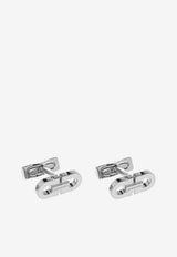 Ferragamo Double-Gancini Brass Cufflinks Silver 770385 CLNK GCATENA 784854-PALLADIO