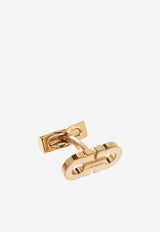Ferragamo Double-Gancini Brass Cufflinks Gold 770385 CLNK GCATENA 784855-ORO