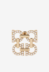 Ferragamo Four Gancini Crystal Embellished Stud Earrings