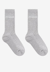 Jacquemus Logo Embroidered Ribbed Socks ACU00003 AY00001-920