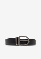 Ferragamo Reversible Geometric Buckle Leather Belt