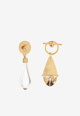 Chloé Asymmetrical Prism-Shaped Brass Earrings