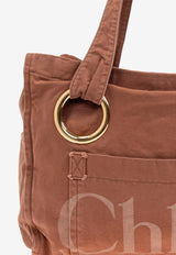 Chloé Large Plage Logo Tote Bag Brown CH25AS545 P10-6L7