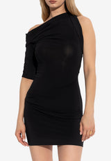 Jacquemus Drapeado One-Shoulder Mini Dress Black DRW00143 AJ00136-990