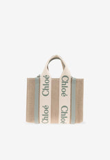 Chloé Small Woody Linen Tote Bag Beige CHC23AS397 L17-38T