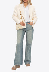 Balmain Washed Straight-Leg Jeans Blue FF1MI060 DF79-6FC