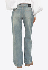 Balmain Washed Straight-Leg Jeans Blue FF1MI060 DF79-6FC