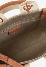 Chloé Small Woody Linen Tote Bag Beige CHC23AS397 L17-847