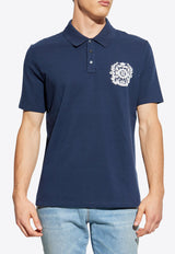 Balmain Écusson Print Polo T-shirt Navy FH1GC035 GE96-SIV