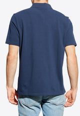 Balmain Écusson Print Polo T-shirt Navy FH1GC035 GE96-SIV