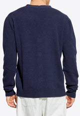 Balmain Knitted Cashmere Cardigan Navy FH1KL081 KI87-6AJ