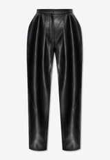 Balmain Straight-Leg Leather Pants Black FF1PN190 XH81-0PA