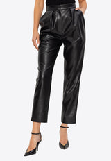 Balmain Straight-Leg Leather Pants Black FF1PN190 XH81-0PA