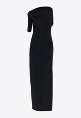 Jacquemus Draped Asymmetric Maxi Dress Black DRW00142 AJ00136-990