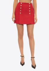 Balmain Buttoned Mini Skirt Red FF1LBA89 WD03-3AC