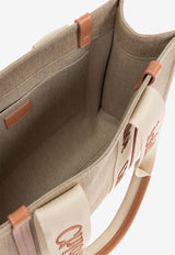 Chloé Medium Woody Linen Tote Bag Beige CHC23AS383 L17-847