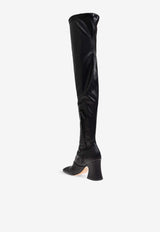 Chloé Janis 80 Over-the-Knee Leather Boots Black CHC25A11H SV-001