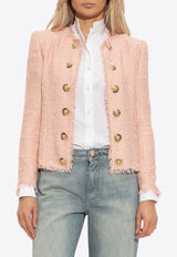 Balmain Sequin Tweed Blazer Pink FF1SM508 XL01-4CU