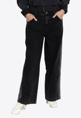 Adidas Originals Washed Straight-Leg Jeans Black JD3109 0-TRUBLC