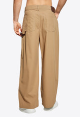 Loewe Logo Patch Straight-Leg Pants Beige H526Y04WHB 0-BEIGE