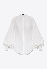 Balmain Balloon-Sleeved Blouse White FF1HU681 CG22-0FA