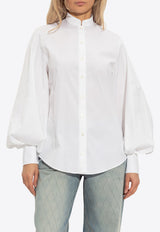 Balmain Balloon-Sleeved Blouse White FF1HU681 CG22-0FA