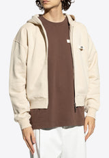 Jacquemus Gros Grain Zip-Up Hooded Sweatshirt Cream HOM00257 AJ00126-150