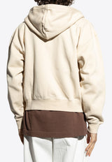 Jacquemus Gros Grain Zip-Up Hooded Sweatshirt Cream HOM00257 AJ00126-150
