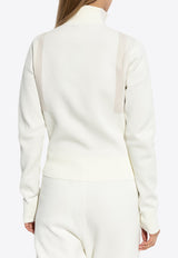 Adidas Originals Logo Embroidered Knitted Track Jacket Cream JW7312 0-OWHITE