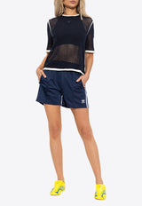 Adidas Originals Firebird Logo Track Shorts Navy JW5045 0-NINDIG WHITE