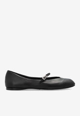 Max Mara MM Leather Ballet Flats Black MMBALLET 2524526311-005
