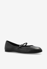 Max Mara MM Leather Ballet Flats Black MMBALLET 2524526311-005