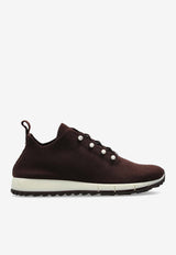 Jimmy Choo Veles Cashmere Knit Sneakers Brown VELES PZG-X CHOCOLATE