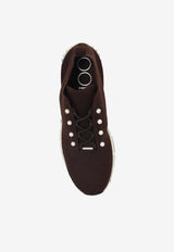 Jimmy Choo Veles Cashmere Knit Sneakers Brown VELES PZG-X CHOCOLATE