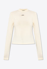 Jacquemus Gros Grain Long-Sleeved T-shirt Beige TSW00155 AJ00124-130
