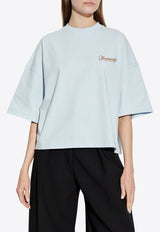 Jacquemus Embroidered Logo Oversized T-shirt Light Blue TSW00216 AJ00045-3GI