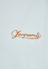 Jacquemus Embroidered Logo Oversized T-shirt Light Blue TSW00216 AJ00045-3GI