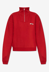 Jacquemus Gros Grain Half-Zip Oversized Sweatshirt Red SSW00210 AJ00174-470