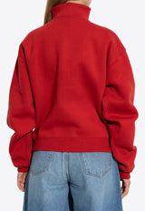 Jacquemus Gros Grain Half-Zip Oversized Sweatshirt Red SSW00210 AJ00174-470