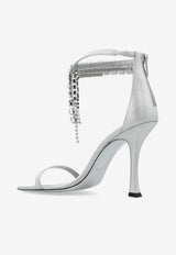 Jimmy Choo Verity 100 Crystal Embellished Satin Sandals Silver VERITY SANDAL 100 SHS-SILVER