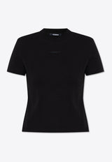 Jacquemus Gros Grain Slim-Fit T-shirt Black TSW00133 AJ00124-990
